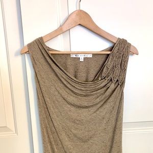 Max Studio asymmetrical ruched Tank